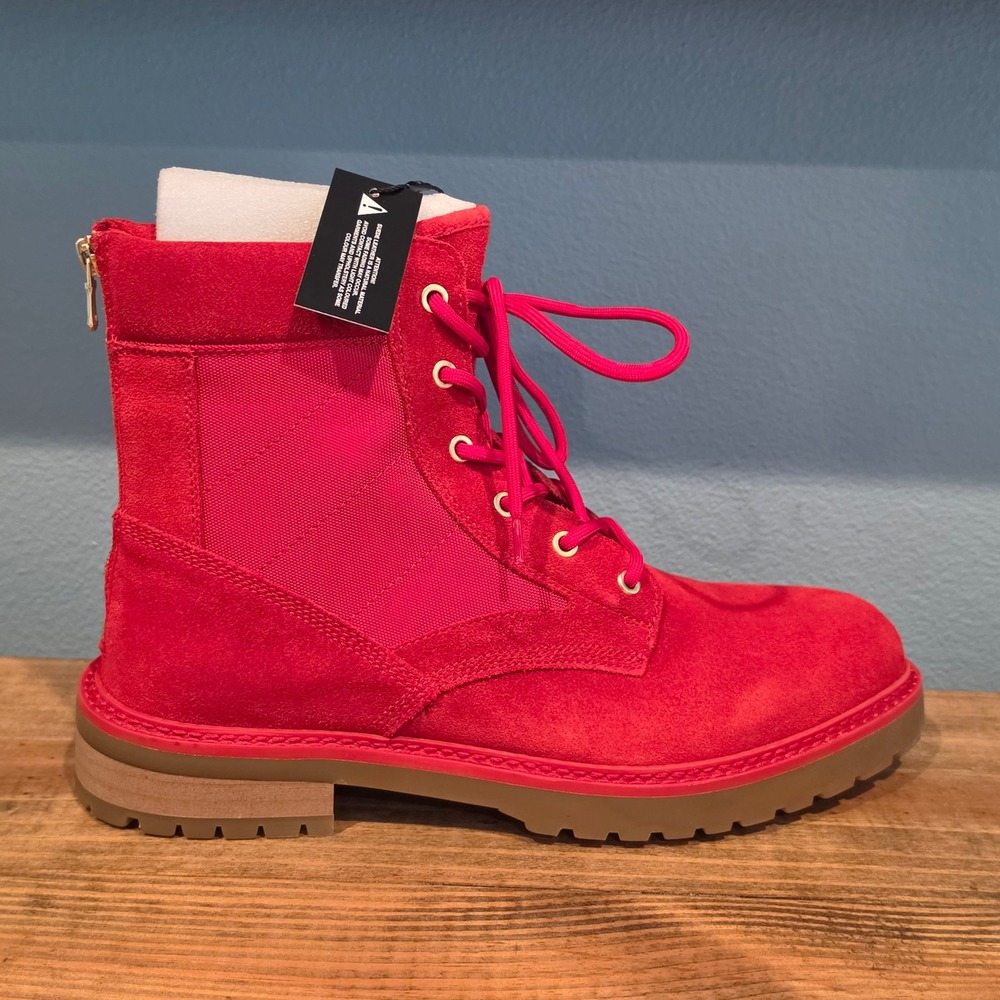Saint Morta Mens Legion Boot Red Suede Canvas Tactical Combat Zip Size 9 US - Picture 8 of 13